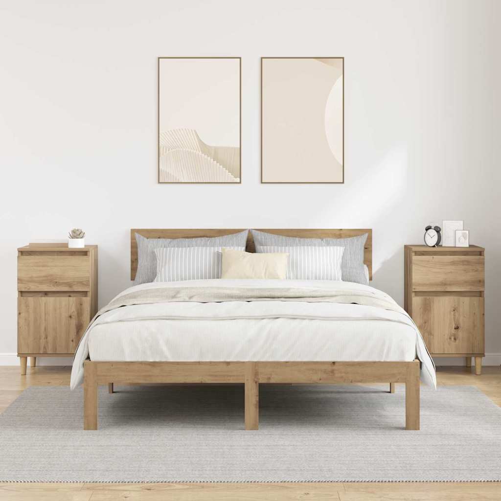 Armario de Noche 2 pcs Roble artesanal 40 x 35 x 70 cm
