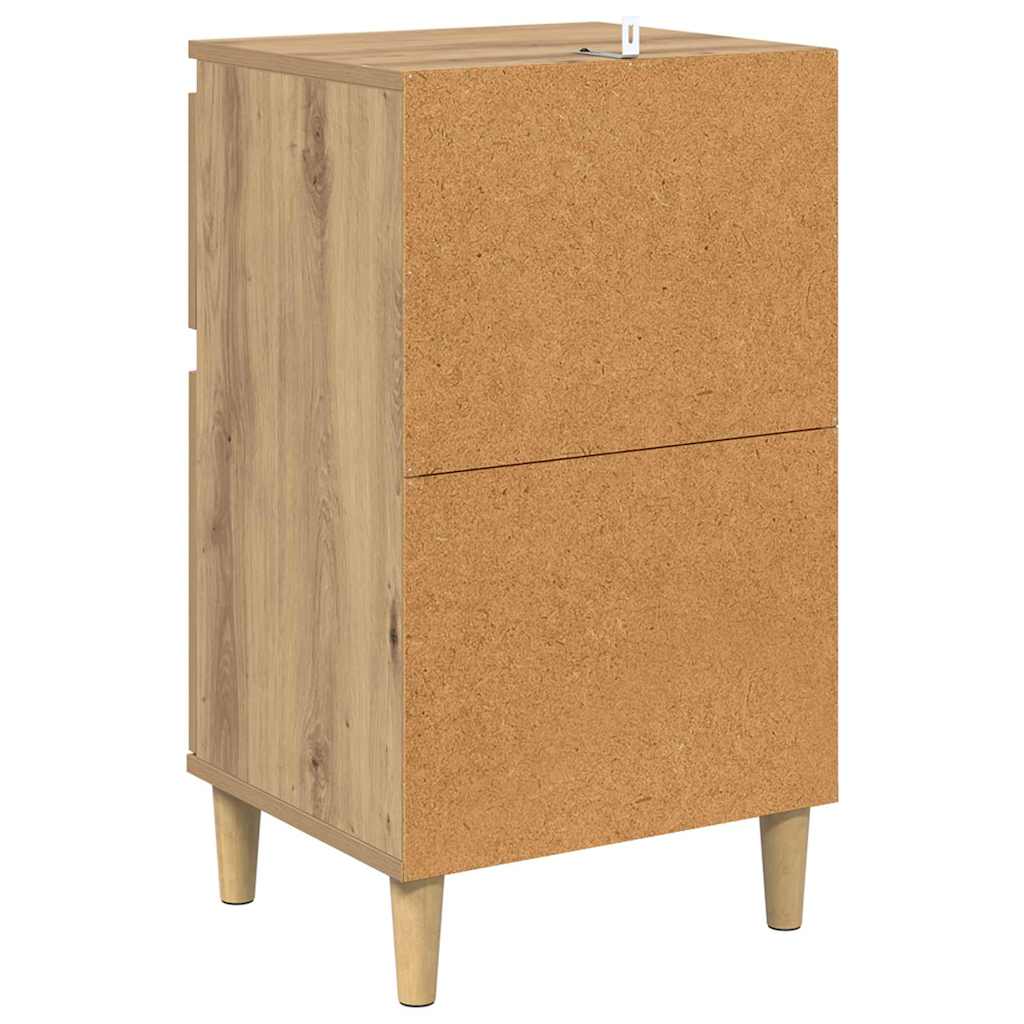 Armario de Noche 2 pcs Roble artesanal 40 x 35 x 70 cm