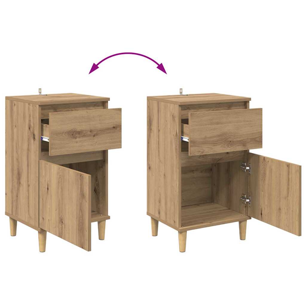 Armario de Noche 2 pcs Roble artesanal 40 x 35 x 70 cm
