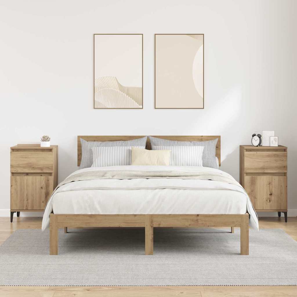 Armario de Noche 2 pcs Roble artesanal 40 x 35 x 70 cm