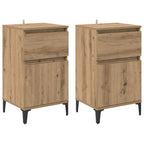 Armario de Noche 2 pcs Roble artesanal 40 x 35 x 70 cm