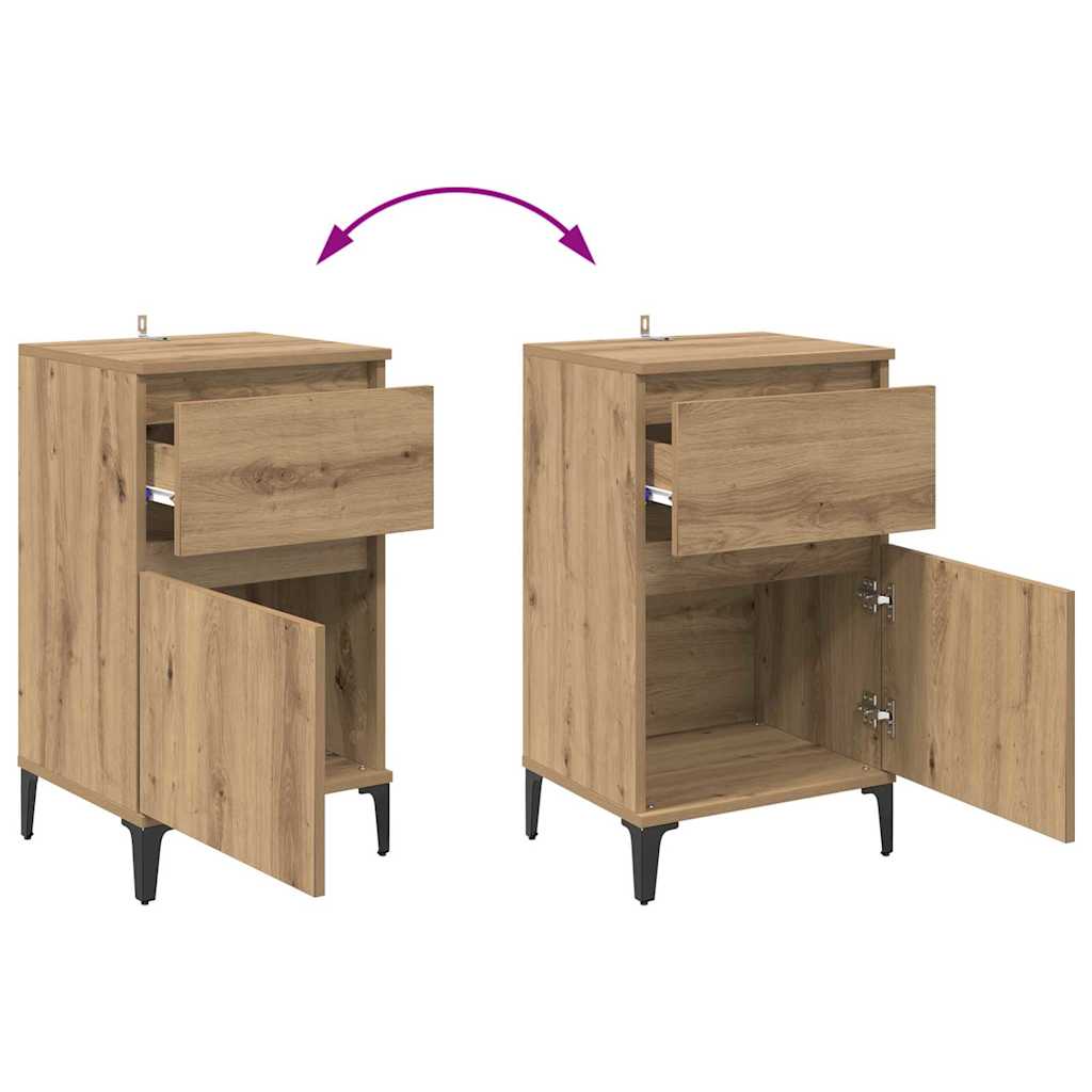 Armario de Noche 2 pcs Roble artesanal 40 x 35 x 70 cm