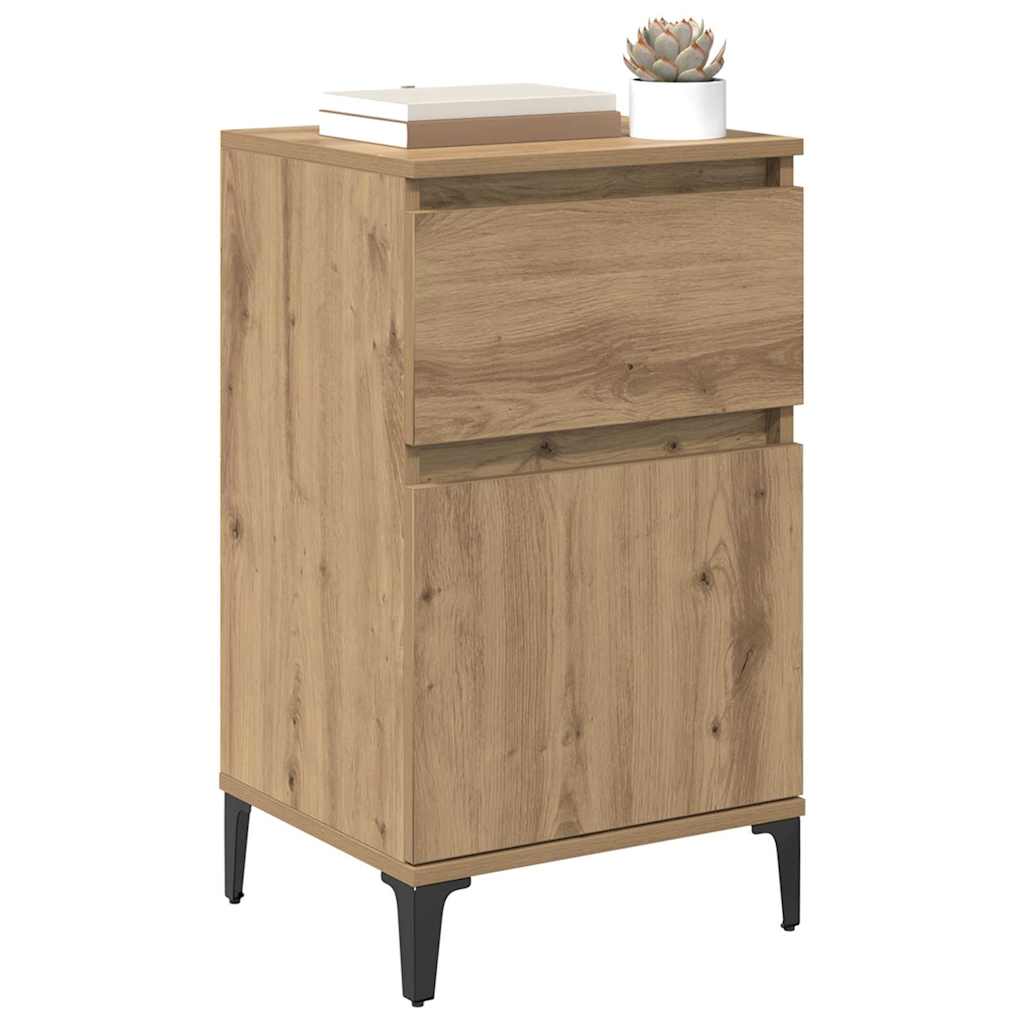 Armario de Noche 2 pcs Roble artesanal 40 x 35 x 70 cm