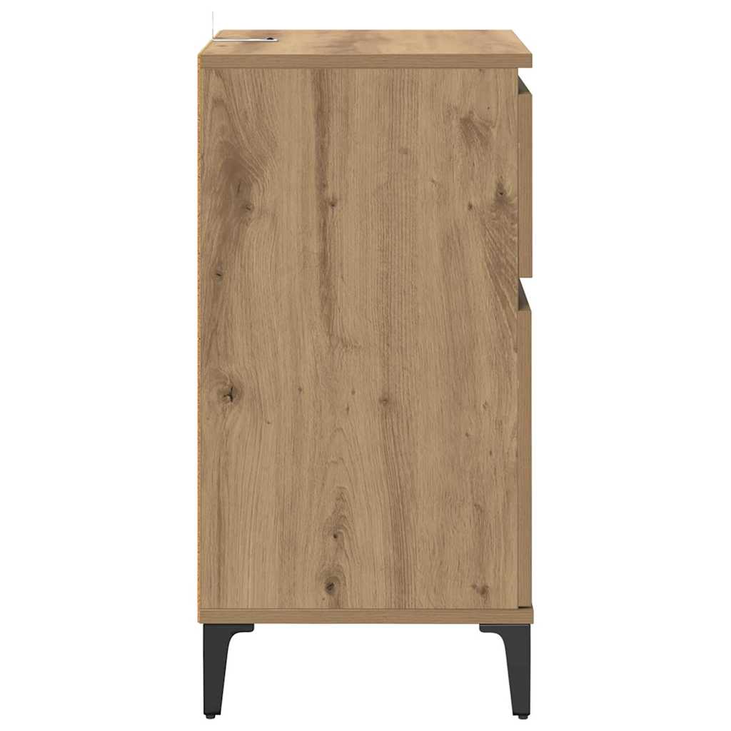 Armario de Noche 2 pcs Roble artesanal 40 x 35 x 70 cm