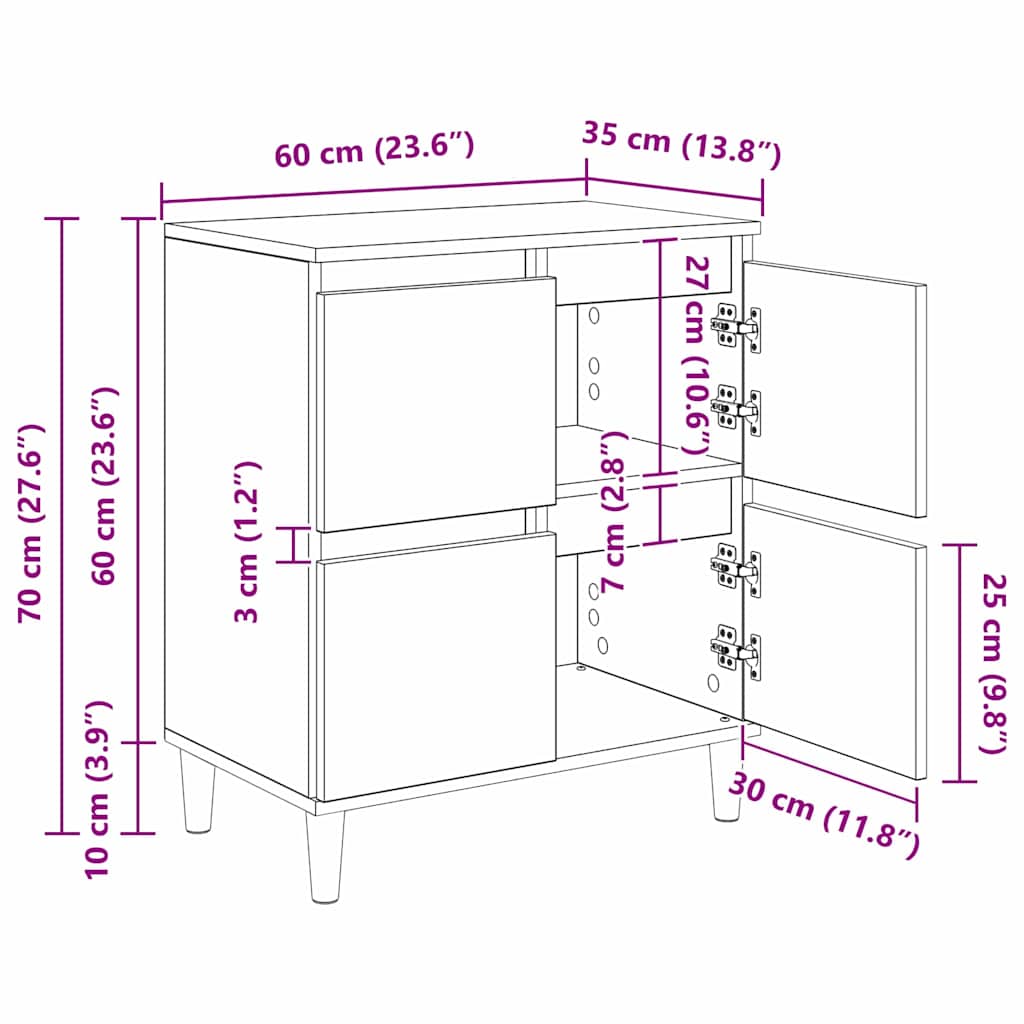 Vitrina Madera Vieja 60 x 35 x 70 cm Madera contrachapada