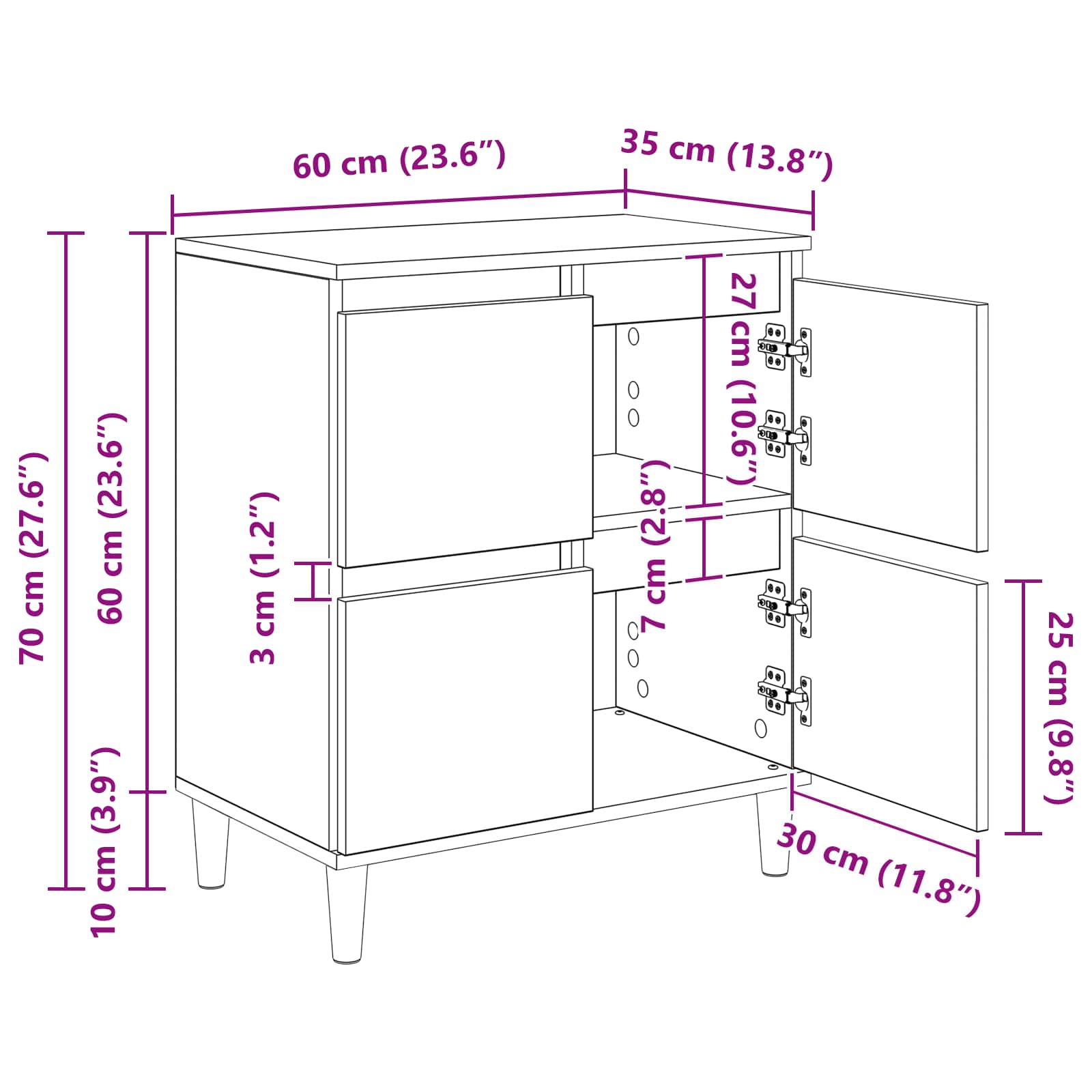 Vitrina Madera Vieja 60 x 35 x 70 cm Madera contrachapada