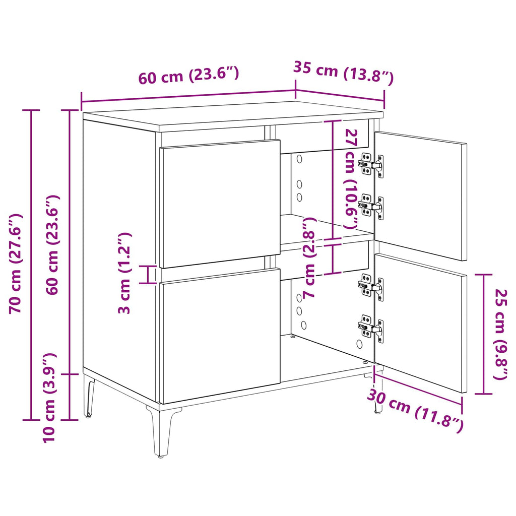 Vitrina Madera Vieja 60 x 35 x 70 cm