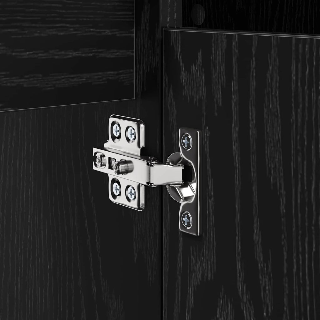 Mueble de lavabo con estante Roble Negro 80 x 33 x 60 cm