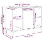 Mueble de lavabo con estante Roble Negro 80 x 33 x 60 cm