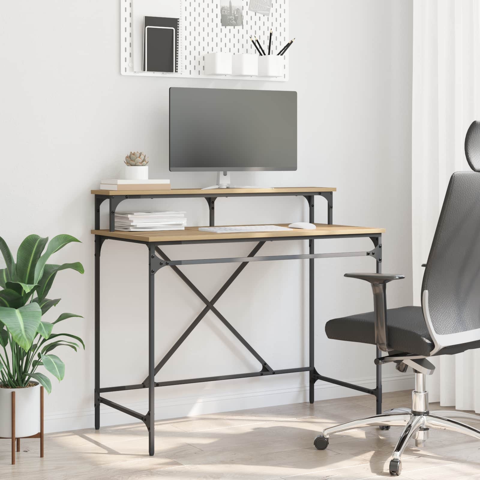 Old Wood Desk 80 x 50 x 90 cm Plywood