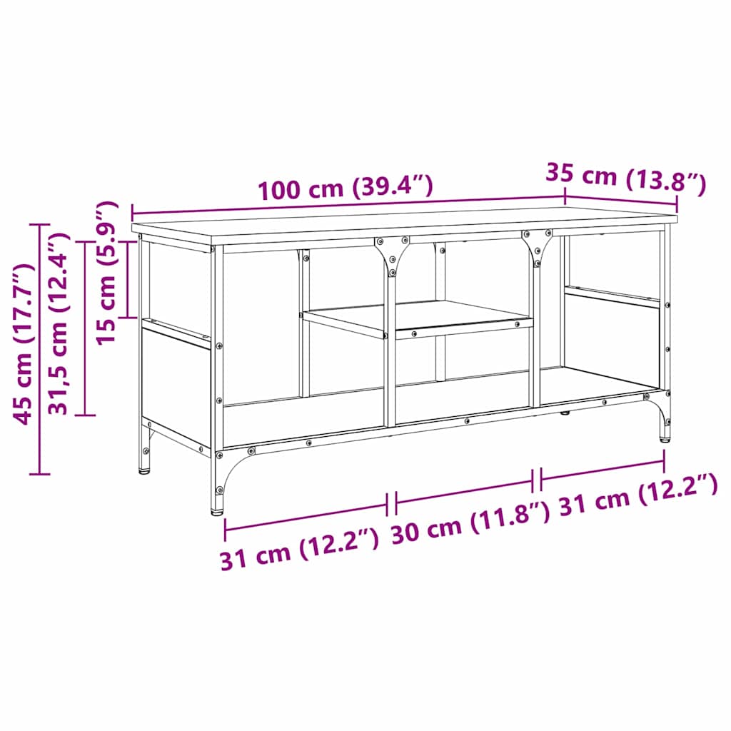 Gabinete de TV Madera Vieja 100 x 35 x 45 cm