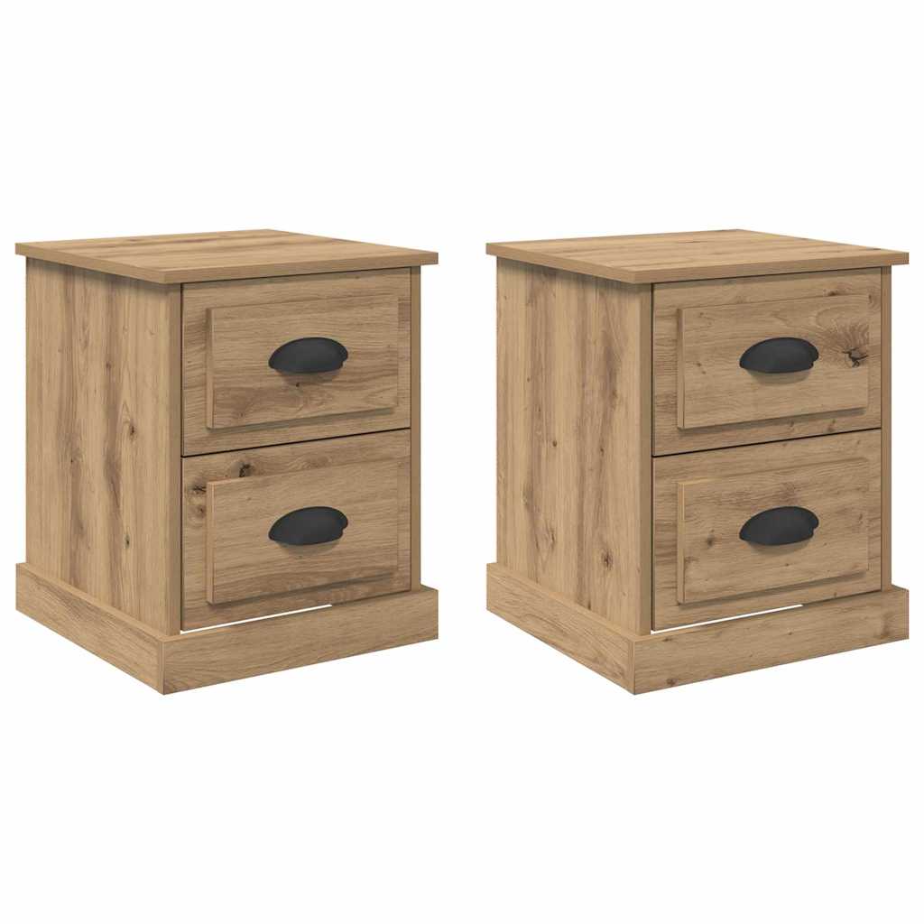 Armario de Noche 2 pcs Roble artesanal 39 x 39 x 47.5 cm