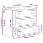 Vitrina con cajón Roble artesanal 70 x 35,5 x 67,5 cm
