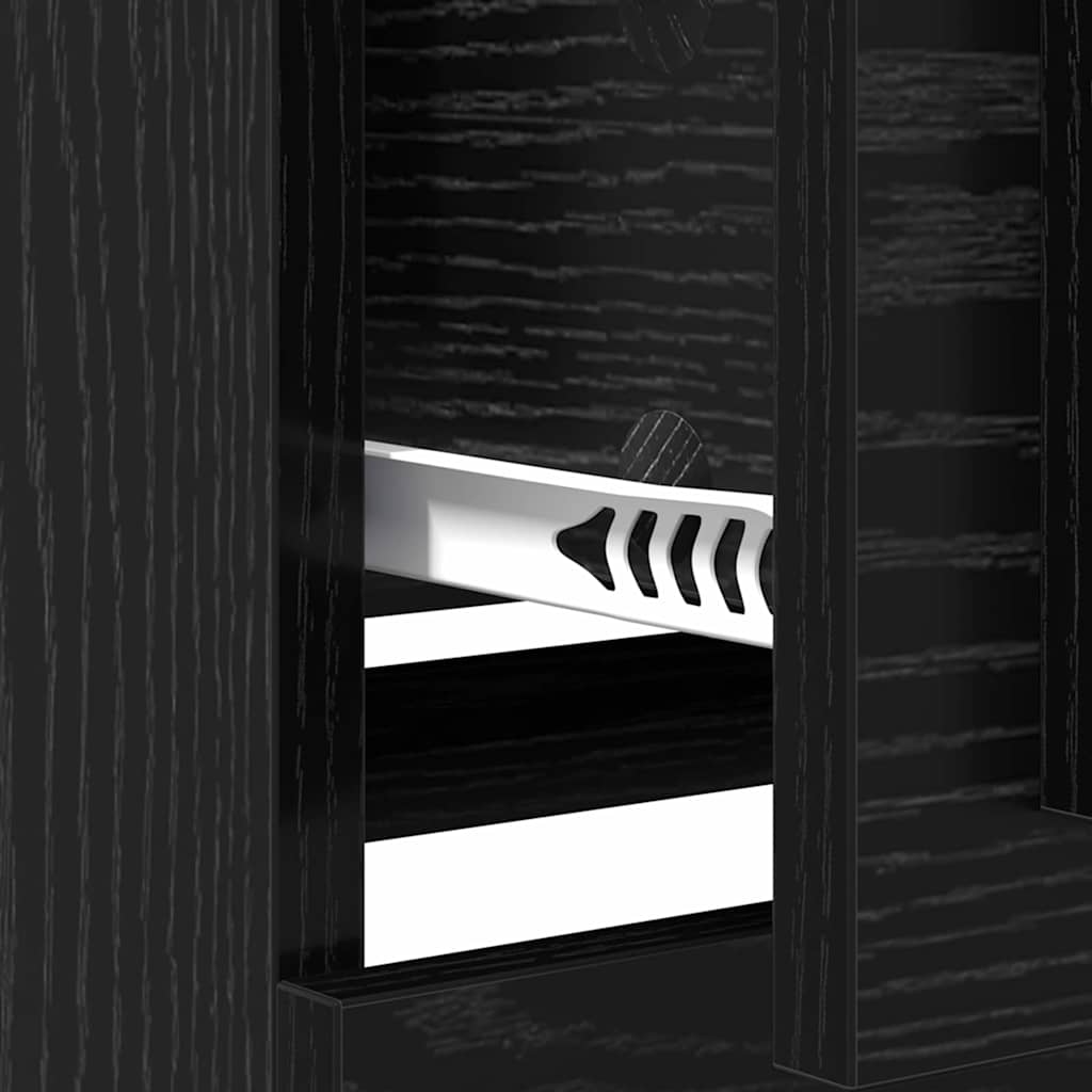 Vitrina Roble Negro 70 x 35,5 x 67,5 cm Madera contrachapada