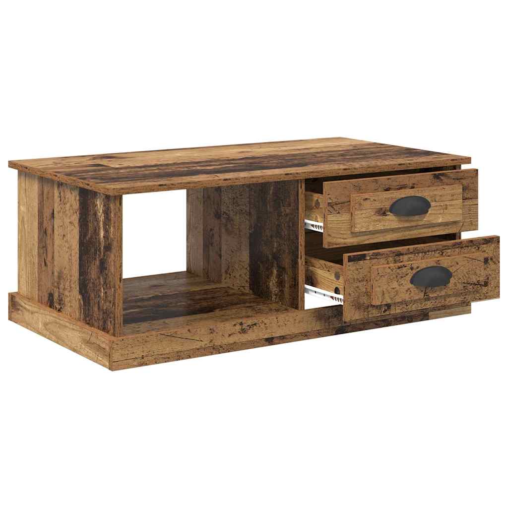Mesa de Café con cajón Madera envejecida 90 x 50 x 35 cm