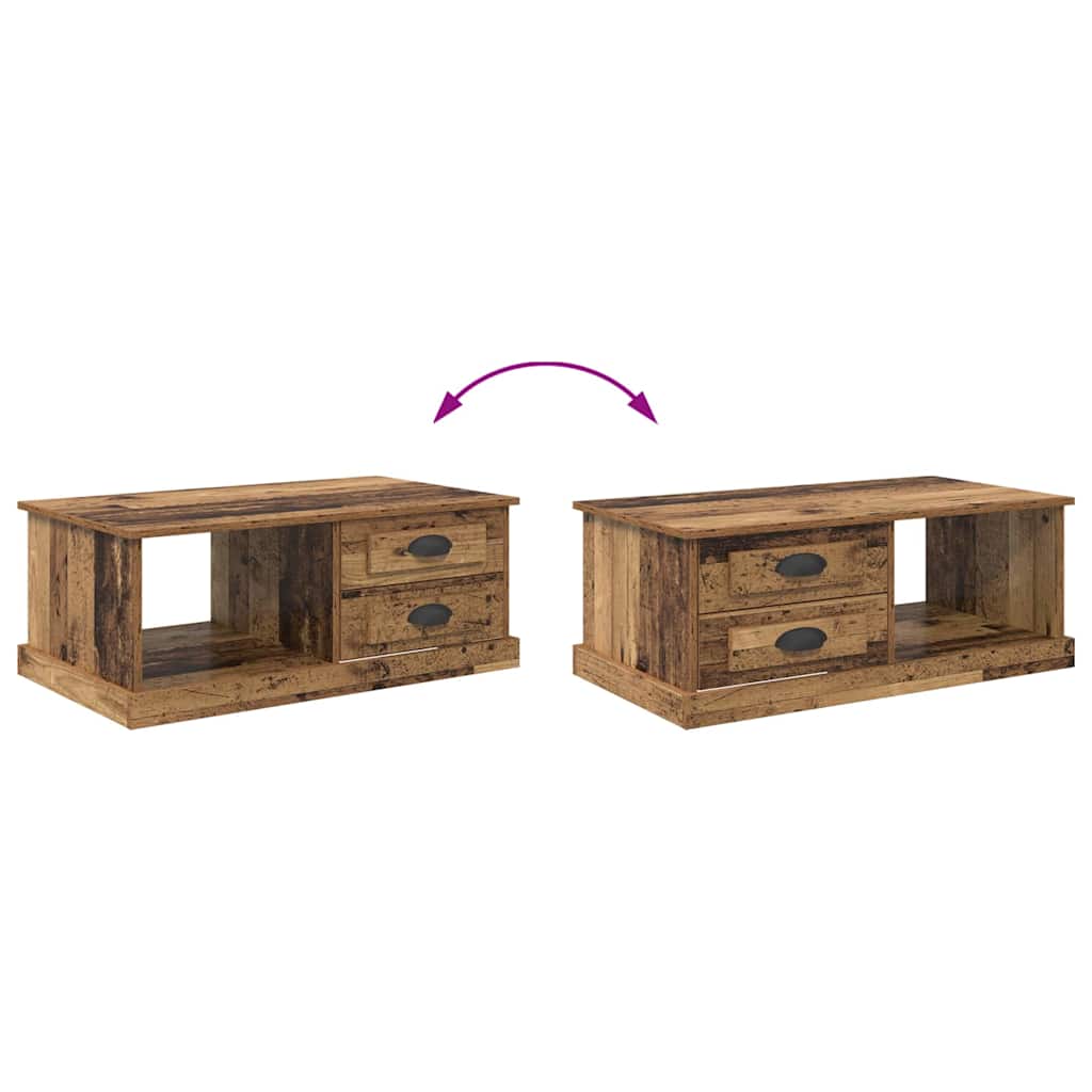 Mesa de Café con cajón Madera envejecida 90 x 50 x 35 cm