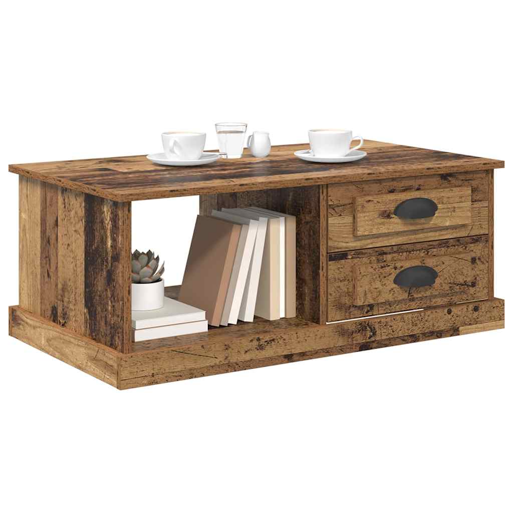 Mesa de Café con cajón Madera envejecida 90 x 50 x 35 cm