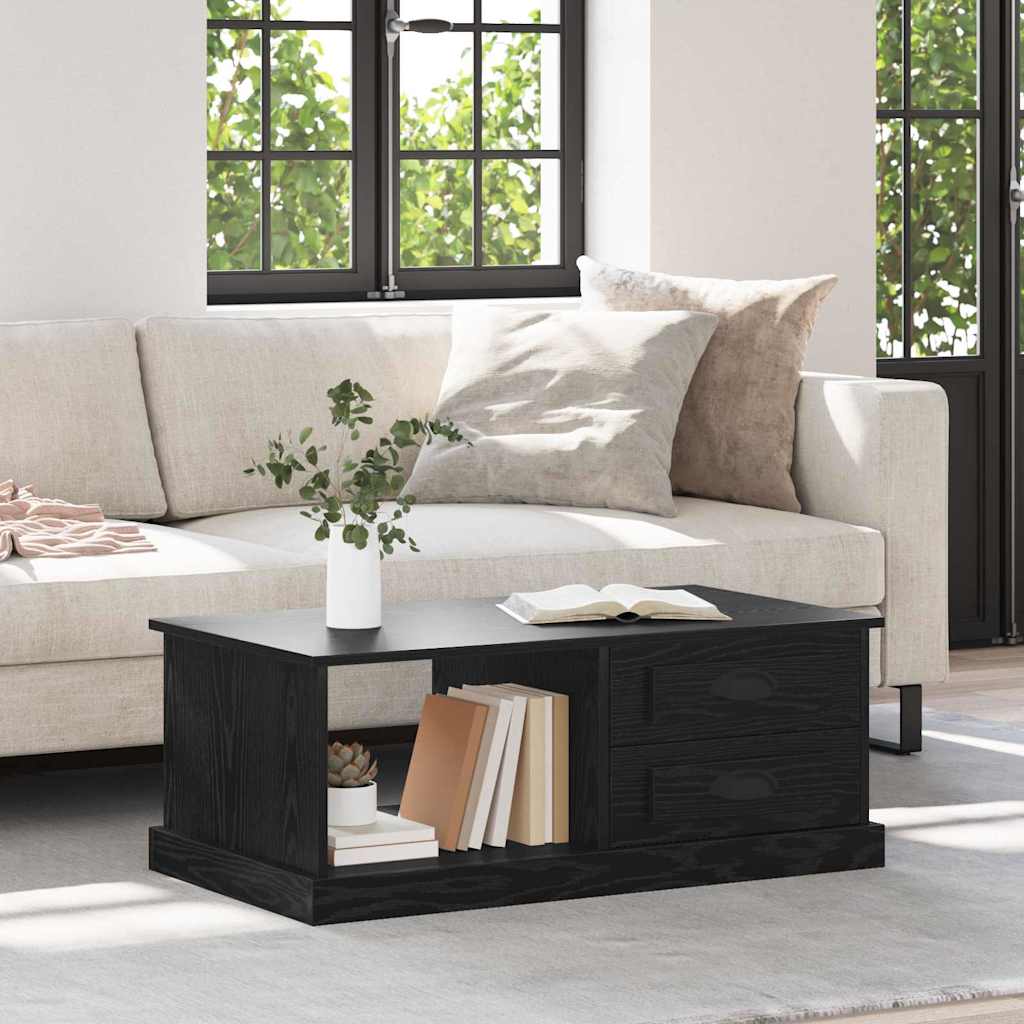 Coffee table with drawer Aged wood 90 x 50 x 35 cm