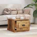 Mesa de Café con cajón Madera envejecida 50 x 50 x 35 cm