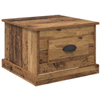 Mesa de Café con cajón Madera envejecida 50 x 50 x 35 cm
