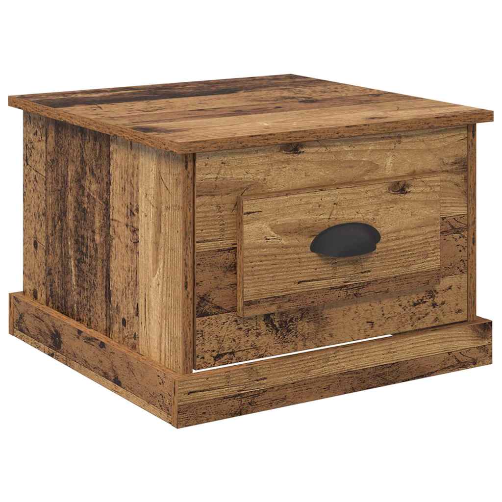 Mesa de Café con cajón Madera envejecida 50 x 50 x 35 cm