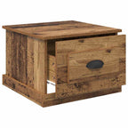 Mesa de Café con cajón Madera envejecida 50 x 50 x 35 cm