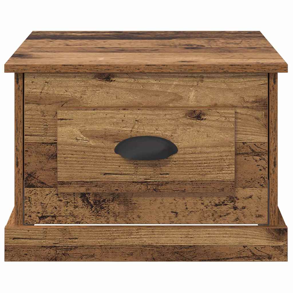 Mesa de Café con cajón Madera envejecida 50 x 50 x 35 cm