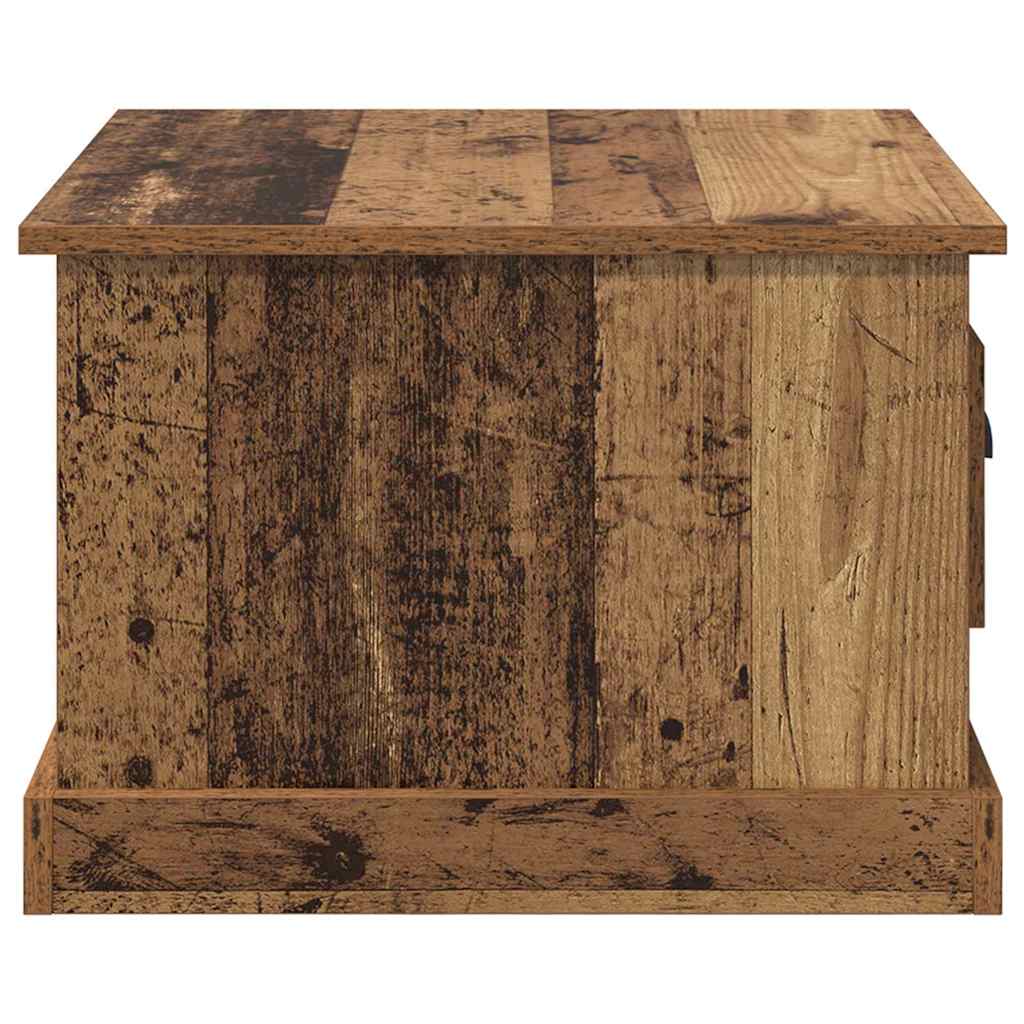 Mesa de Café con cajón Madera envejecida 50 x 50 x 35 cm