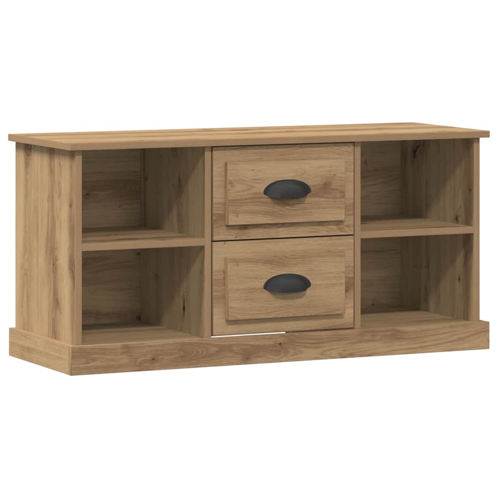Gabinete de TV con cajón Roble artesanal 99,5 x 35,5 x 48 cm