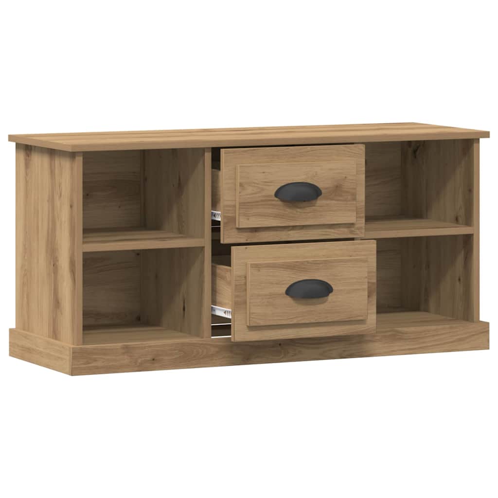Gabinete de TV con cajón Roble artesanal 99,5 x 35,5 x 48 cm