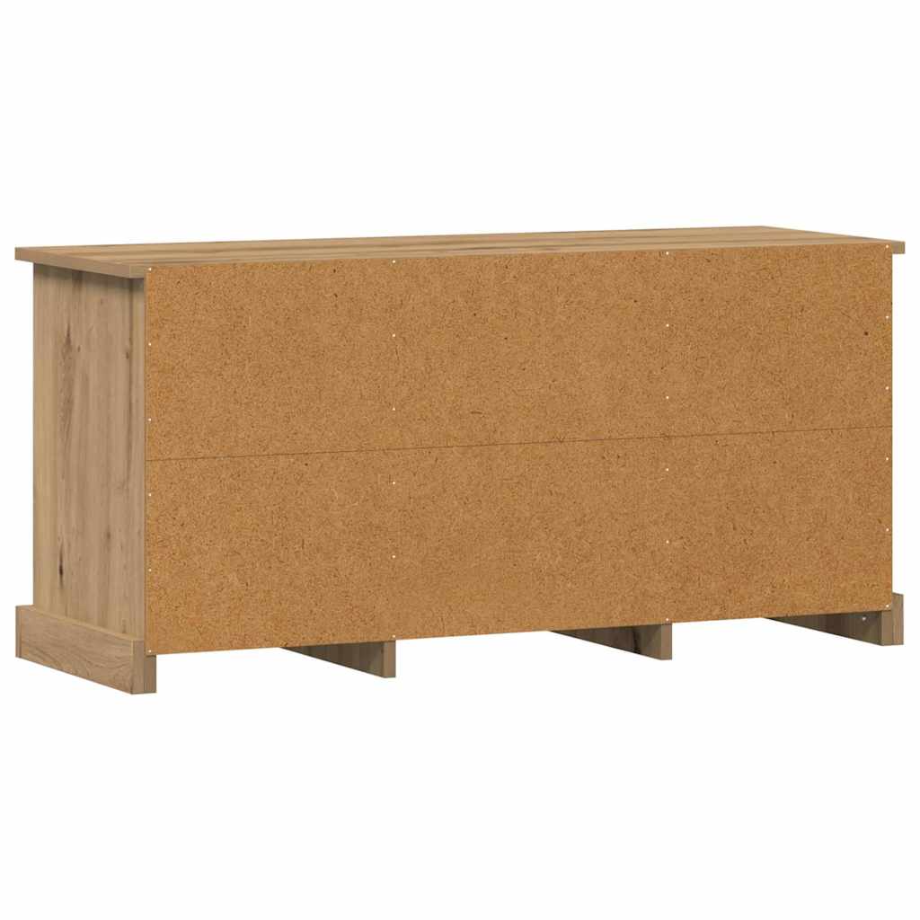 Gabinete de TV con cajón Roble artesanal 99,5 x 35,5 x 48 cm