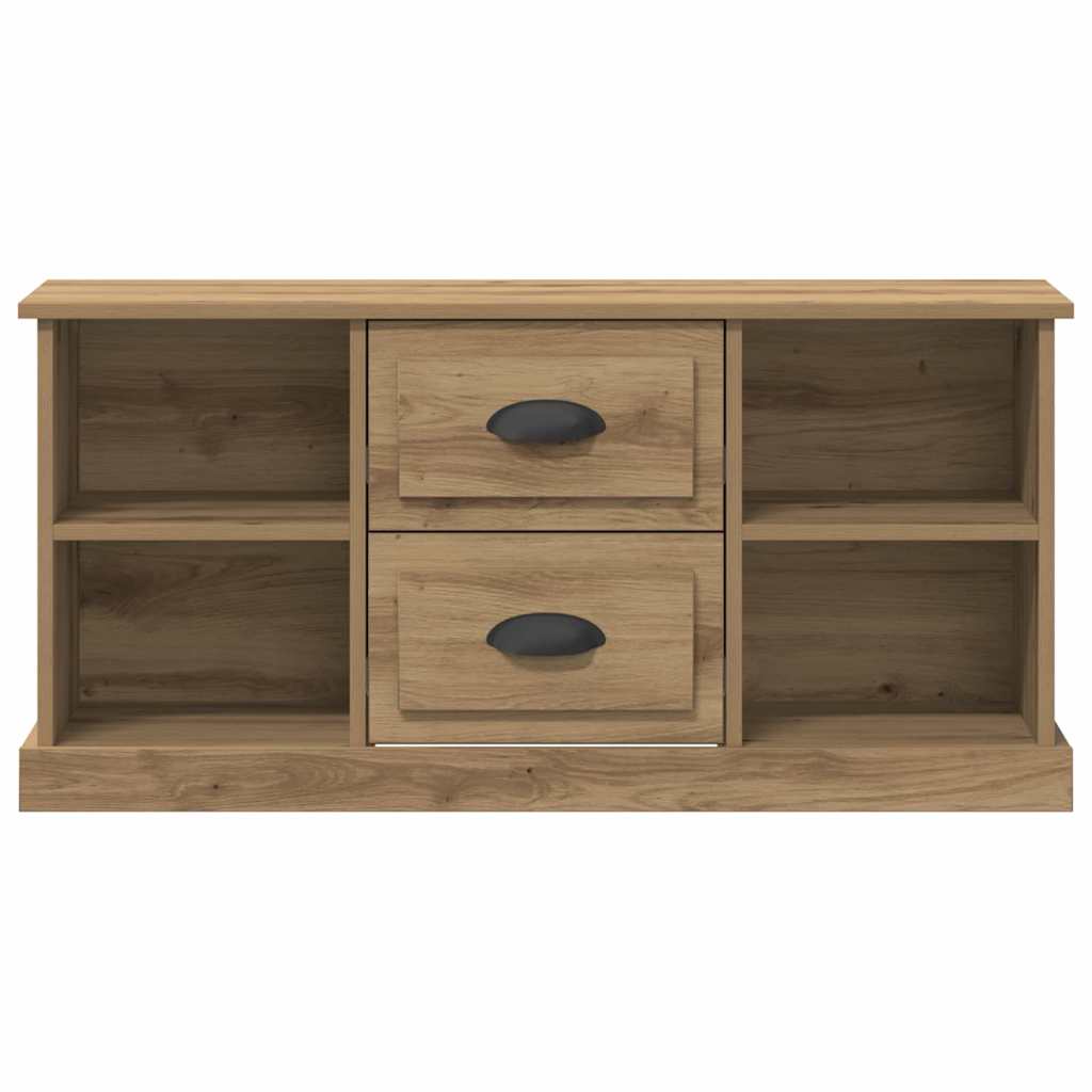 Gabinete de TV con cajón Roble artesanal 99,5 x 35,5 x 48 cm