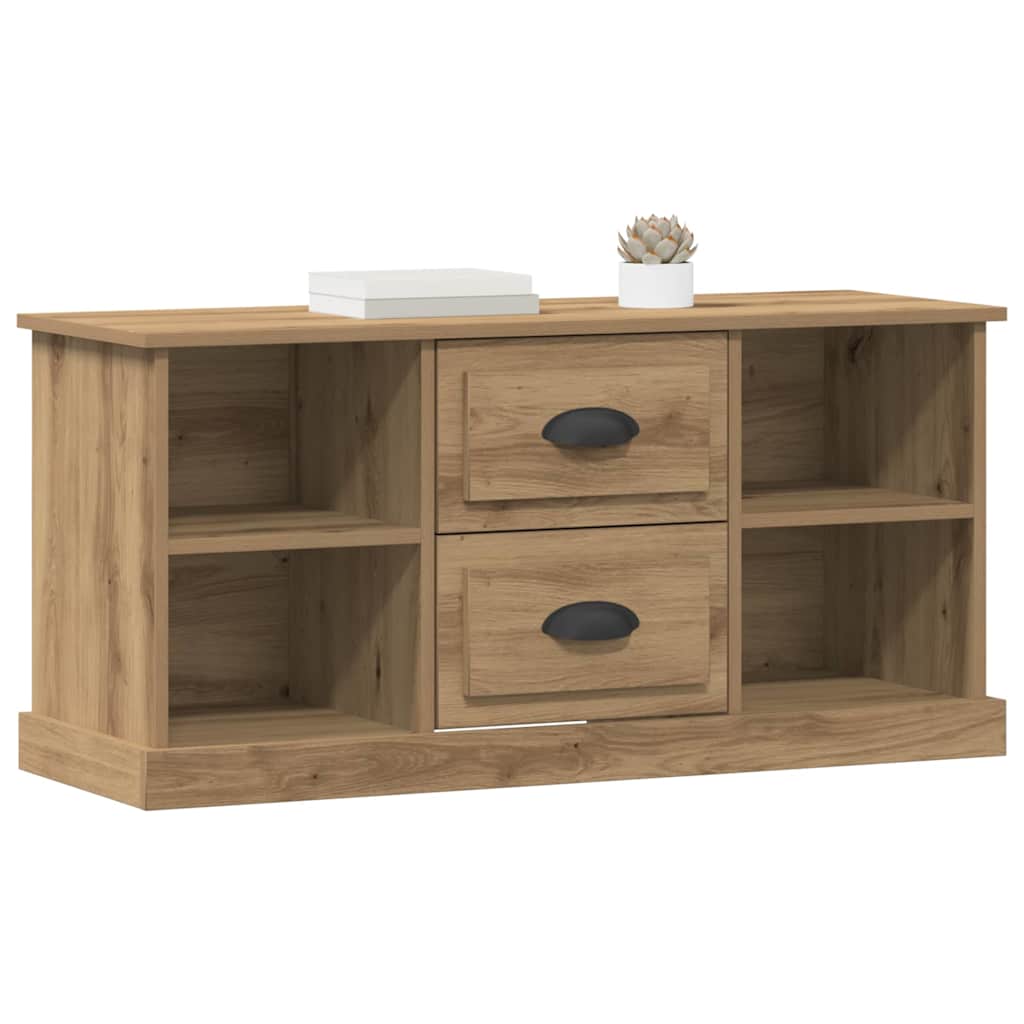 Gabinete de TV con cajón Roble artesanal 99,5 x 35,5 x 48 cm