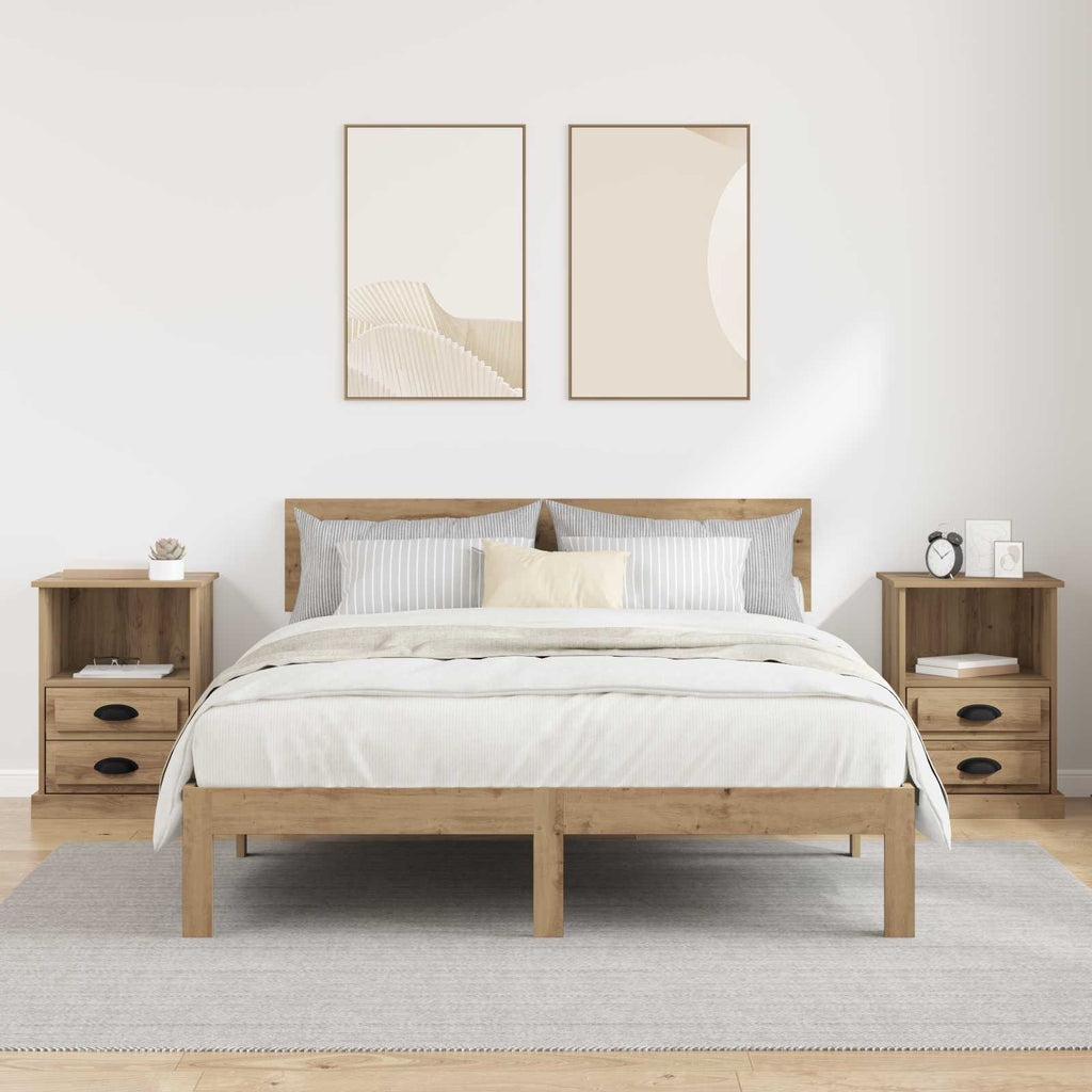Armario de Noche 2 pcs Roble artesanal 36 x 43 x 60 cm