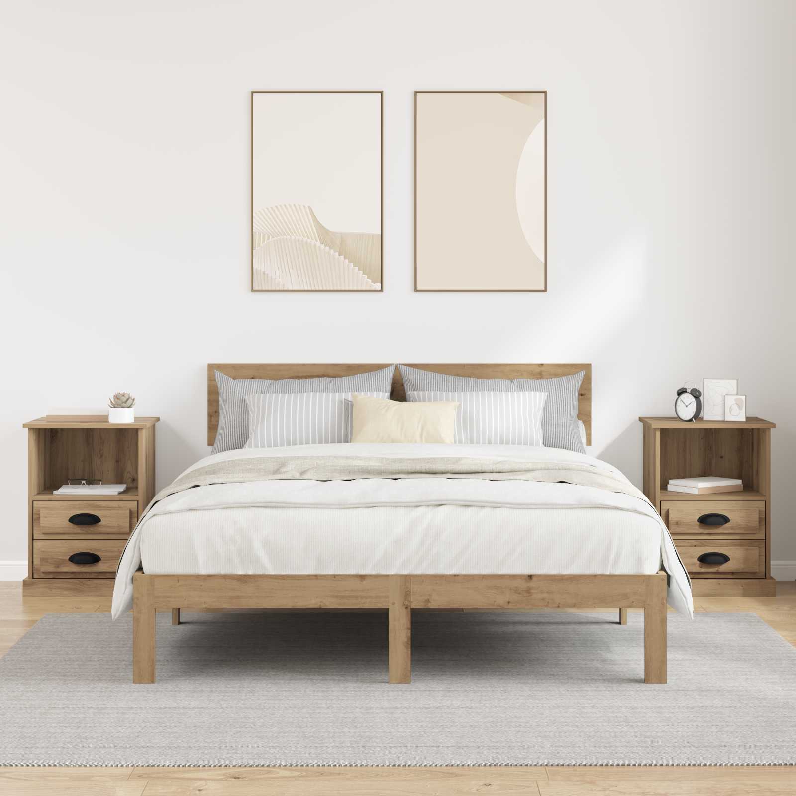 Armario de Noche 2 pcs Roble artesanal 36 x 43 x 60 cm