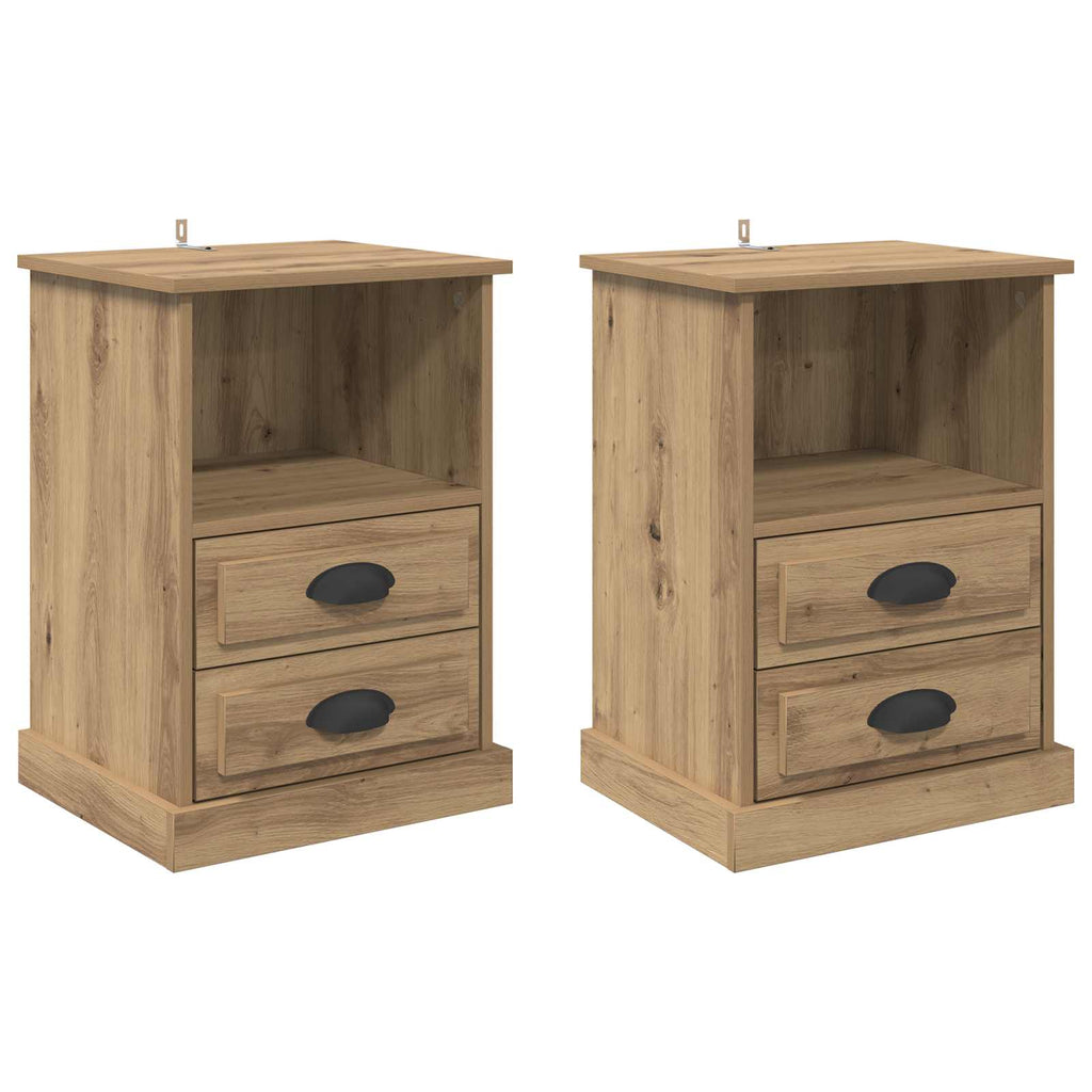 Armario de Noche 2 pcs Roble artesanal 36 x 43 x 60 cm