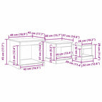 Mesa de Café 3 pcs Madera Vieja Madera contrachapada