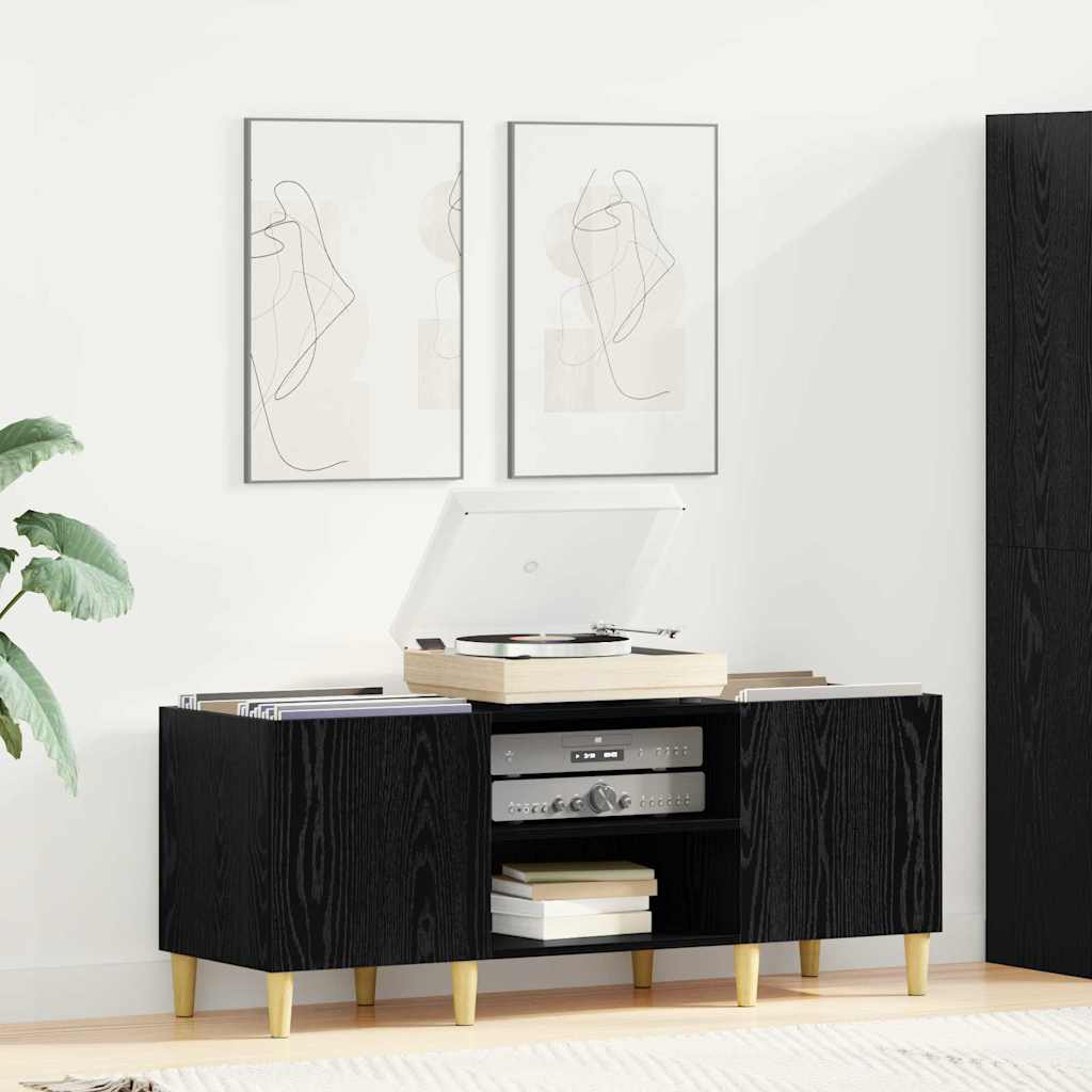 Old Wood Vinyl Record Cabinet 121 x 38 x 48 cm