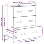 Cajonera Madera vieja 69,5 x 34 x 90 cm Madera de ingeniería