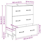 Vitrina con cajón Madera Vieja 69,5 x 34 x 90 cm