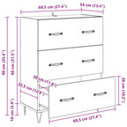 Vitrina con cajón Madera Vieja 69,5 x 34 x 90 cm