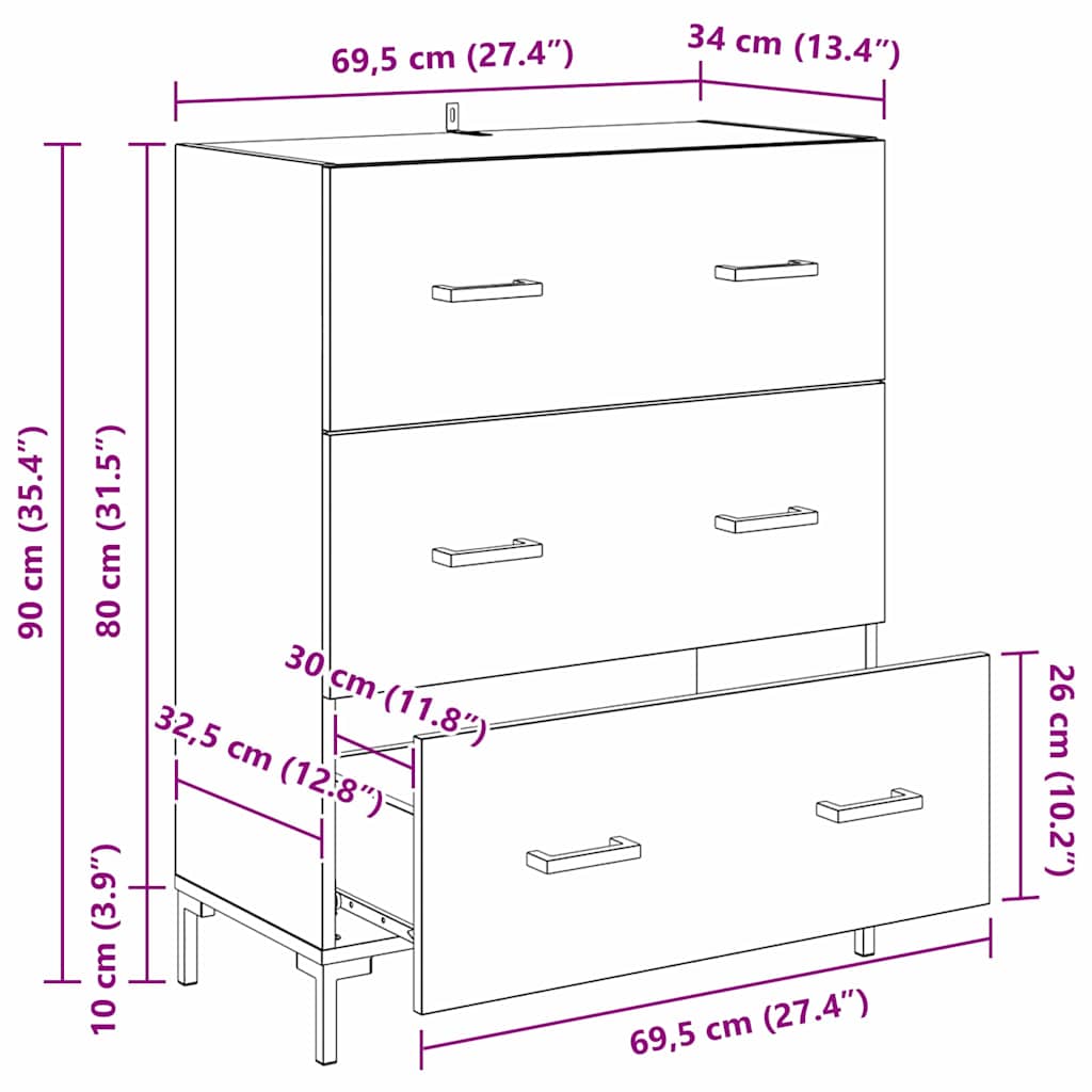 Vitrina con cajón Madera Vieja 69,5 x 34 x 90 cm
