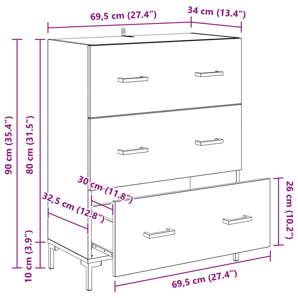 Vitrina con cajón Madera Vieja 69,5 x 34 x 90 cm