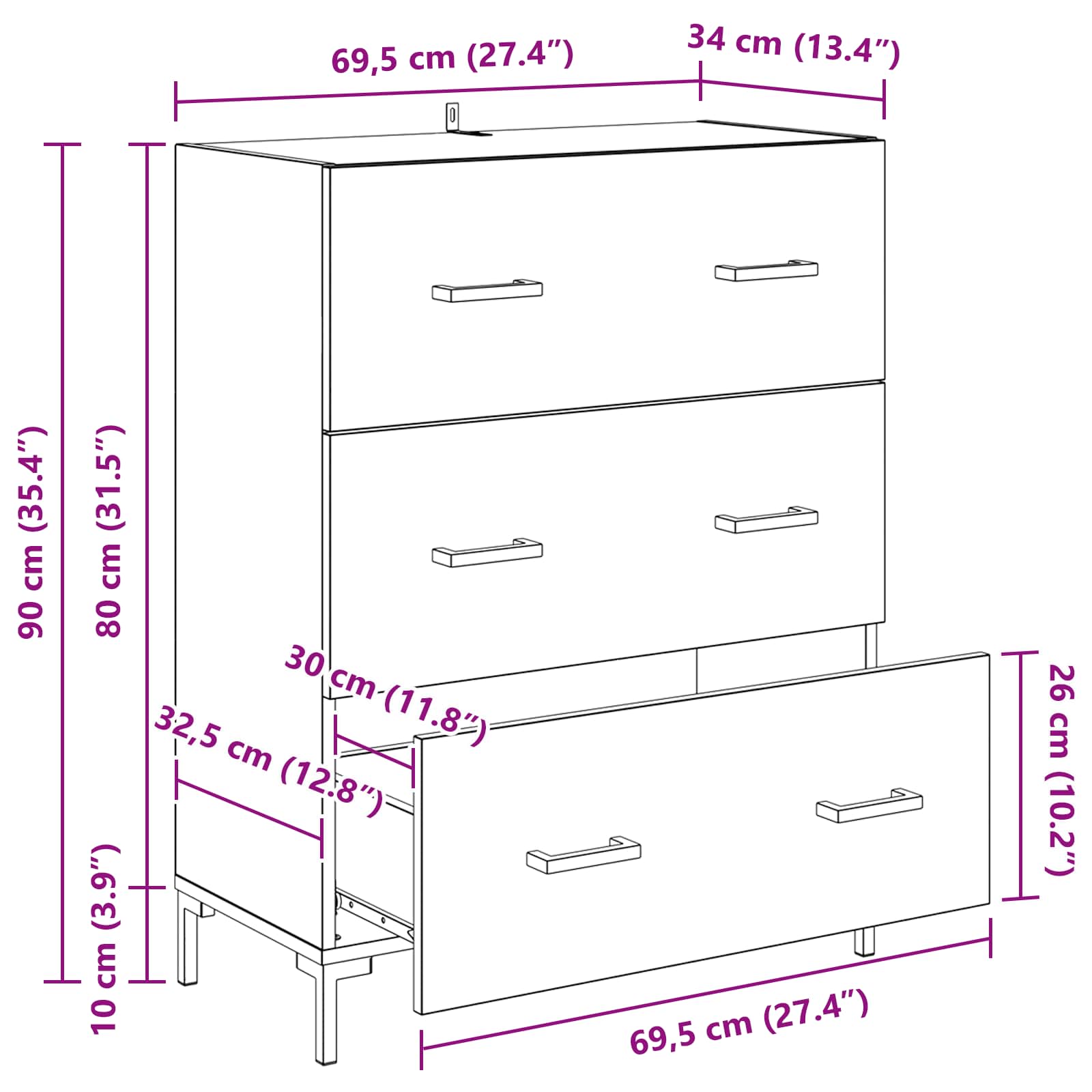 Vitrina con cajón Madera Vieja 69,5 x 34 x 90 cm