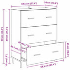 Vitrina con cajón Madera Vieja 69,5 x 34 x 90 cm