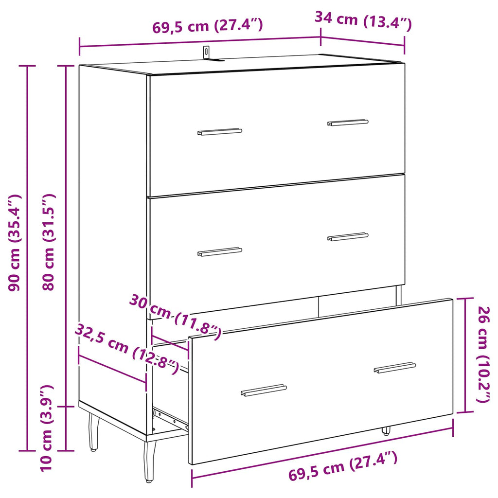 Vitrina con cajón Madera Vieja 69,5 x 34 x 90 cm
