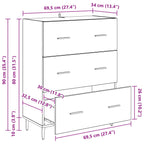 Vitrina con cajón Madera Vieja 69,5 x 34 x 90 cm