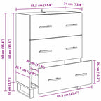 Vitrina con cajón Madera Vieja 69,5 x 34 x 90 cm