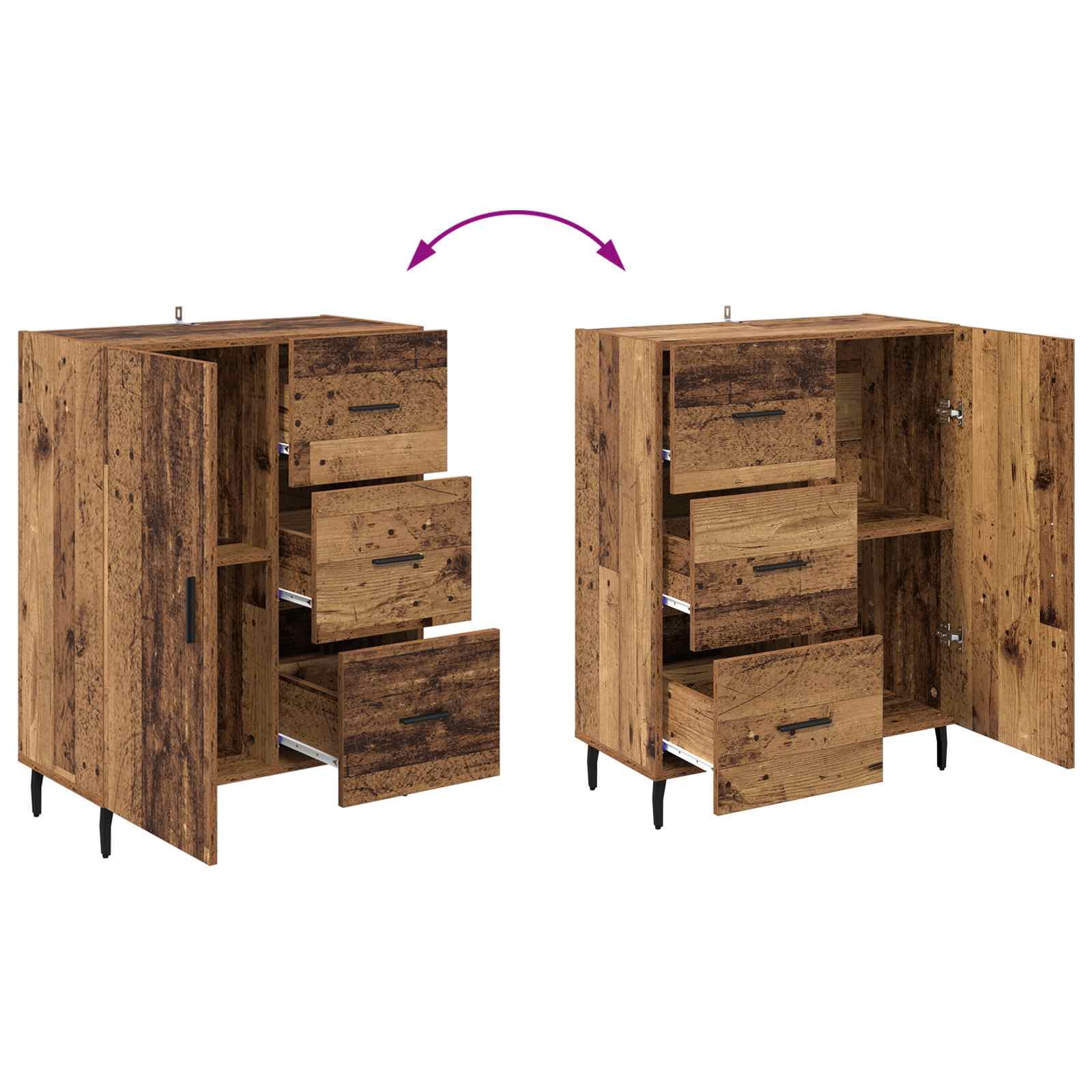 Vitrina con cajón Madera Vieja 69,5 x 34 x 90 cm