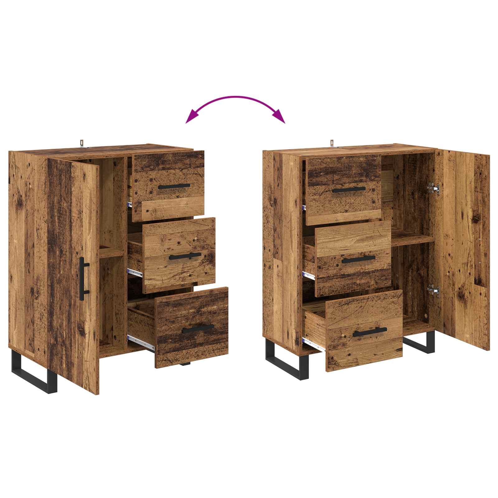 Vitrina con cajón Madera Vieja 69,5 x 34 x 90 cm